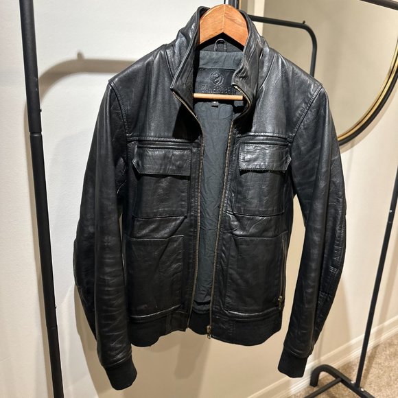 Zanerobe Black Leather Jacket CA54155 - Picture 3 of 9
